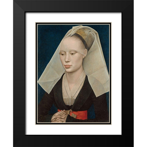 Portrait of a Lady Black Modern Wood Framed Art Print with Double Matting by van der Weyden, Rogier
