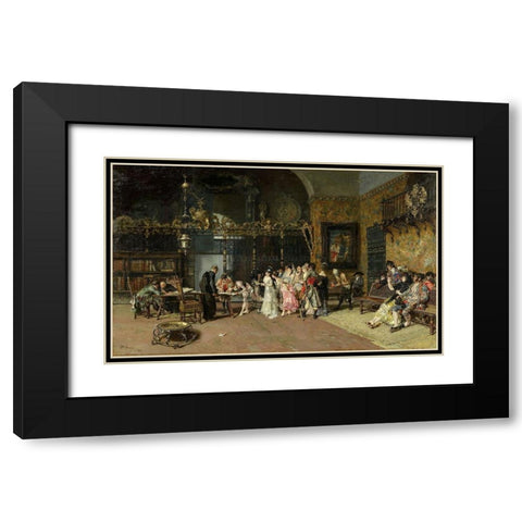 The Spanish Wedding Black Modern Wood Framed Art Print with Double Matting by Fortuny, Maria