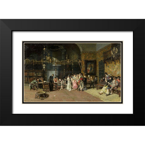The Spanish Wedding Black Modern Wood Framed Art Print with Double Matting by Fortuny, Maria