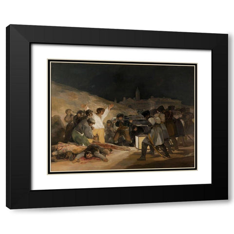 The Third of May 1808 Black Modern Wood Framed Art Print with Double Matting by Valazquez, Diego