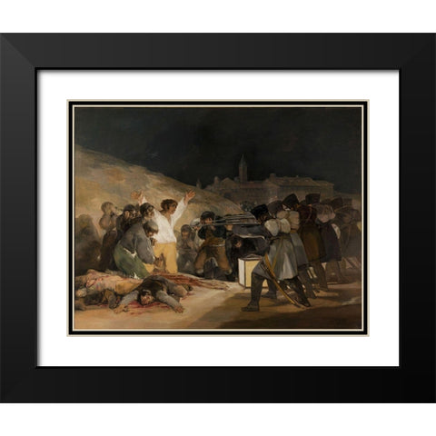 The Third of May 1808 Black Modern Wood Framed Art Print with Double Matting by Valazquez, Diego