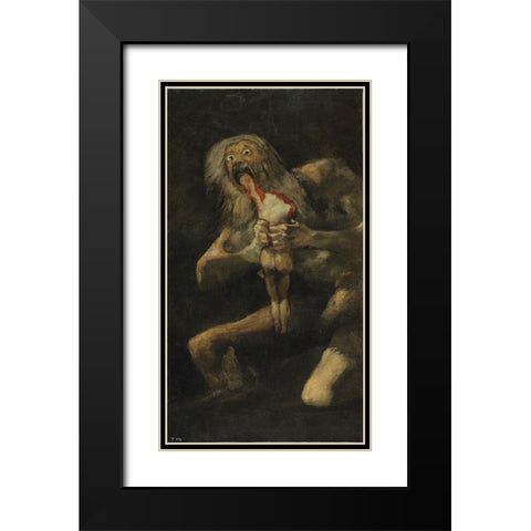 Saturn Devouring His Son Black Modern Wood Framed Art Print with Double Matting by Valazquez, Diego