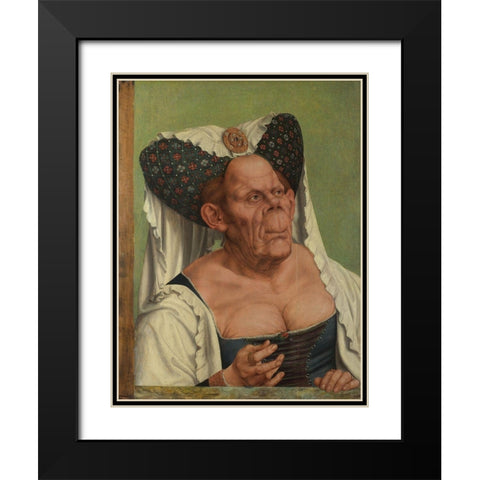 The Ugly Duchess Black Modern Wood Framed Art Print with Double Matting by Matsys, Quentin