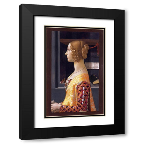 Portrait of Giovanna Tornabuoni Black Modern Wood Framed Art Print with Double Matting by Ghirlandaio, Domenico
