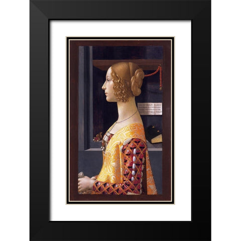 Portrait of Giovanna Tornabuoni Black Modern Wood Framed Art Print with Double Matting by Ghirlandaio, Domenico