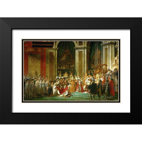 The Coronation of Napoleon Black Modern Wood Framed Art Print with Double Matting by David, Jacques-Louis