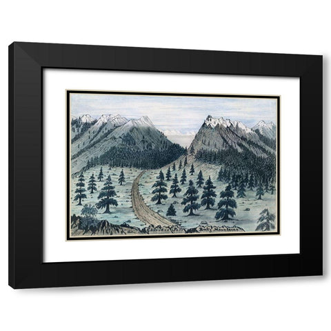 Cherokee Trail Black Modern Wood Framed Art Print with Double Matting by Jenks, Daniel A