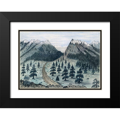 Cherokee Trail Black Modern Wood Framed Art Print with Double Matting by Jenks, Daniel A
