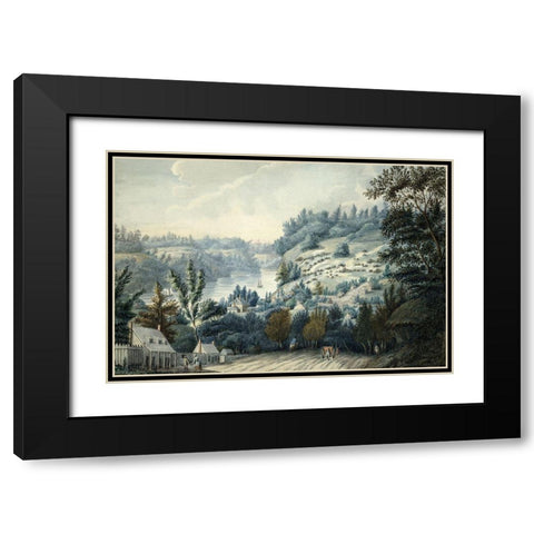 Queenstown, Upper Canada on the Niagara Black Modern Wood Framed Art Print with Double Matting by Walsh, Edward