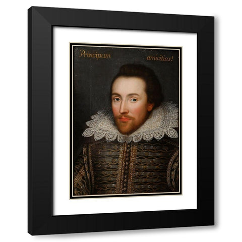 Cobbe portrait of Shakespeare Black Modern Wood Framed Art Print with Double Matting by Unknown