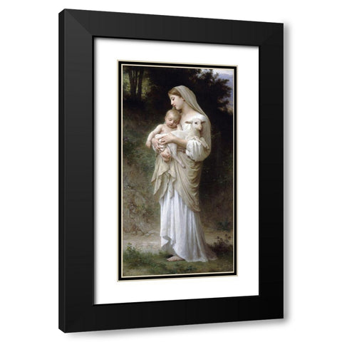 LInnocence Black Modern Wood Framed Art Print with Double Matting by Bouguereau, William-Adolphe