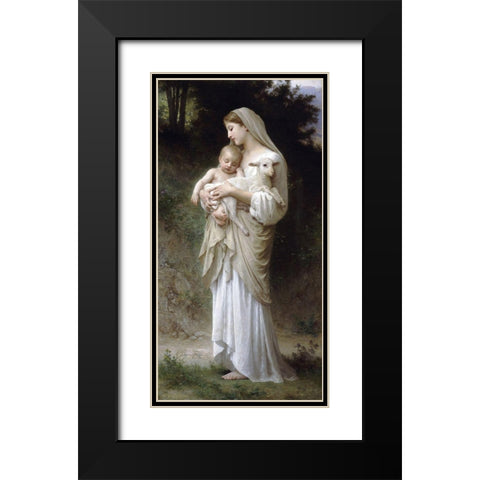 LInnocence Black Modern Wood Framed Art Print with Double Matting by Bouguereau, William-Adolphe