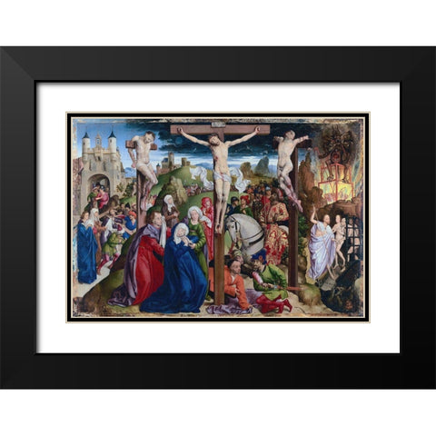 The Crucifixion Black Modern Wood Framed Art Print with Double Matting by Dreux Bude Master