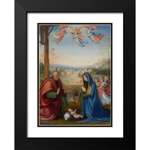 The Nativity Black Modern Wood Framed Art Print with Double Matting by Bartolomeo, Fra
