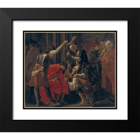 Christ Crowned with Thorns Black Modern Wood Framed Art Print with Double Matting by ter Brugghen, Hendrick