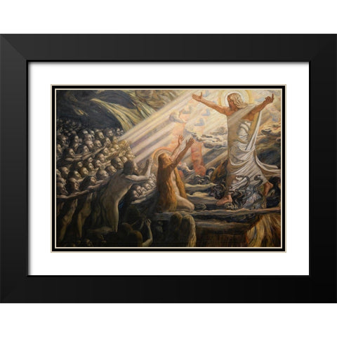 Christ in the Realm of the Dead Black Modern Wood Framed Art Print with Double Matting by Skovgaard, Joakim