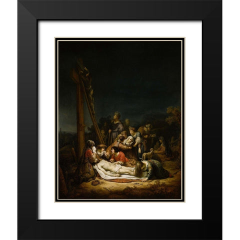 The Lamentation Black Modern Wood Framed Art Print with Double Matting by Flinck, Govaert