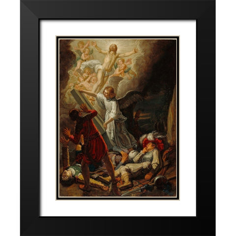 The Resurrection Black Modern Wood Framed Art Print with Double Matting by Lastman, Pieter