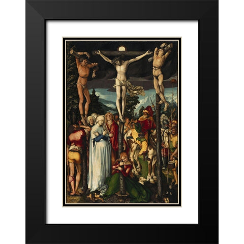 The Crucifixion of Christ Black Modern Wood Framed Art Print with Double Matting by Baldung, Hans
