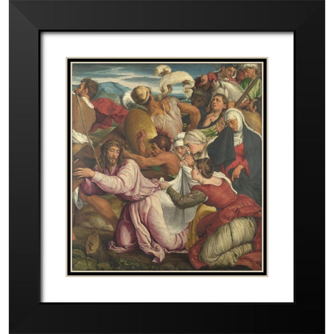 The Way to Calvary Black Modern Wood Framed Art Print with Double Matting by Bassano, Jacopo