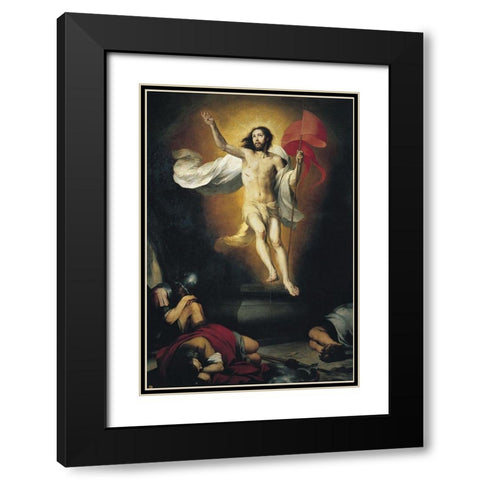 Resurreccion del Senor Black Modern Wood Framed Art Print with Double Matting by Murillo, Bartolome Esteban