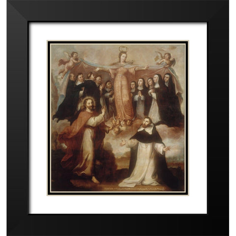 Allegory of the Virgin Patroness of the Dominicans Black Modern Wood Framed Art Print with Double Matting by Cabrera, Miguel