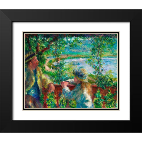 Near the Lake 1879â€“1890 Black Modern Wood Framed Art Print with Double Matting by Renoir, Pierre-Auguste