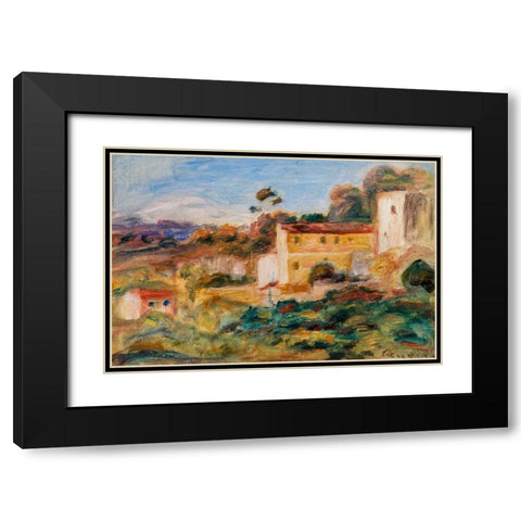 Landscape 1911 Black Modern Wood Framed Art Print with Double Matting by Renoir, Pierre-Auguste