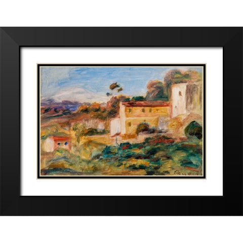 Landscape 1911 Black Modern Wood Framed Art Print with Double Matting by Renoir, Pierre-Auguste