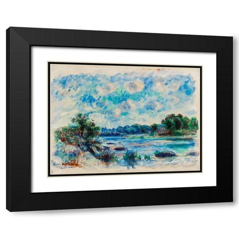 Landscape at Pont Aven 1892 Black Modern Wood Framed Art Print with Double Matting by Renoir, Pierre-Auguste