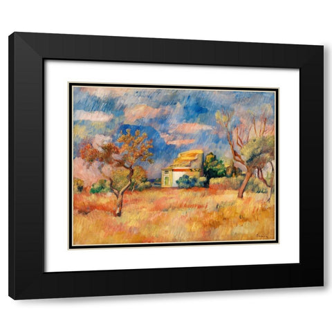 Dovecote at Bellevue Black Modern Wood Framed Art Print with Double Matting by Renoir, Pierre-Auguste
