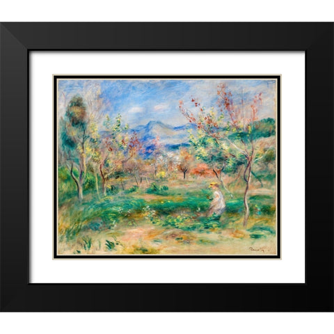 Landscape 1905 Black Modern Wood Framed Art Print with Double Matting by Renoir, Pierre-Auguste
