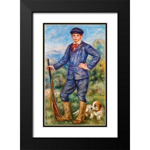 Jean as a Huntsman 1910  Black Modern Wood Framed Art Print with Double Matting by Renoir, Pierre-Auguste