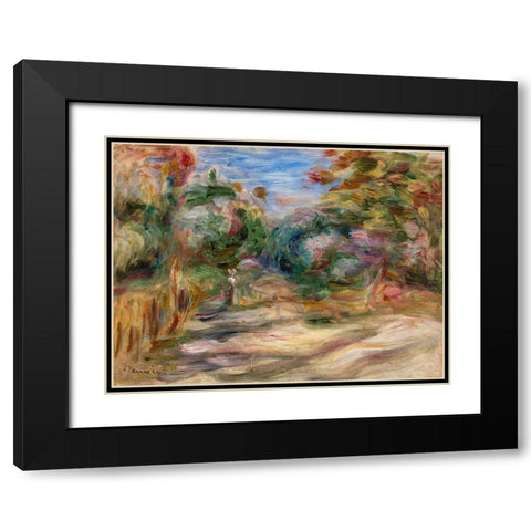 Landscape 1911 Black Modern Wood Framed Art Print with Double Matting by Renoir, Pierre-Auguste
