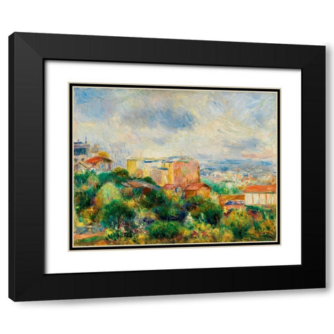 View From Montmartre 1892 Black Modern Wood Framed Art Print with Double Matting by Renoir, Pierre-Auguste