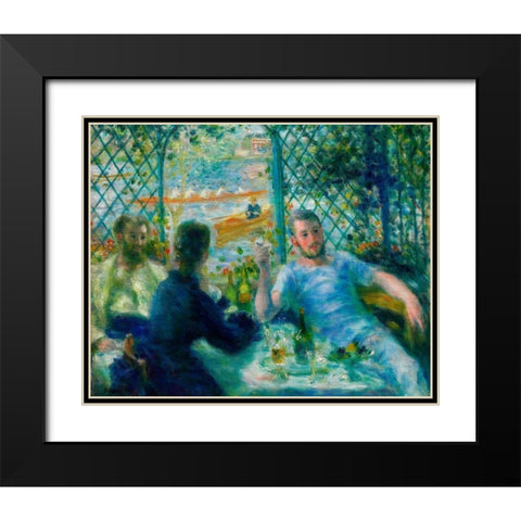 Lunch at the Restaurant Fournaise 1875 Black Modern Wood Framed Art Print with Double Matting by Renoir, Pierre-Auguste