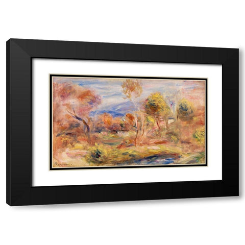 Glade 1909 Black Modern Wood Framed Art Print with Double Matting by Renoir, Pierre-Auguste