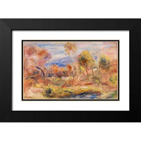 Glade 1909 Black Modern Wood Framed Art Print with Double Matting by Renoir, Pierre-Auguste