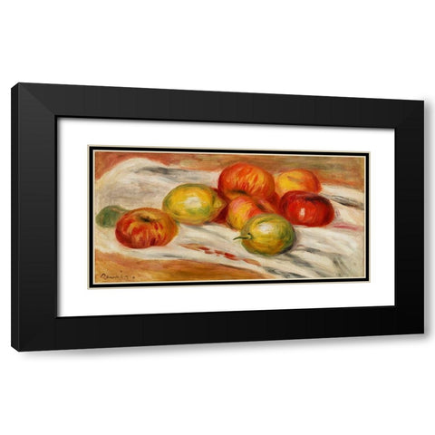 Apples, Orange, and Lemon 1911 Black Modern Wood Framed Art Print with Double Matting by Renoir, Pierre-Auguste