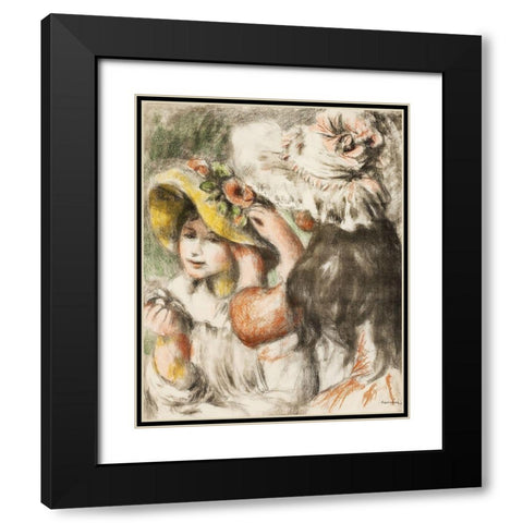 Pinning the Hat 1898 Black Modern Wood Framed Art Print with Double Matting by Renoir, Pierre-Auguste