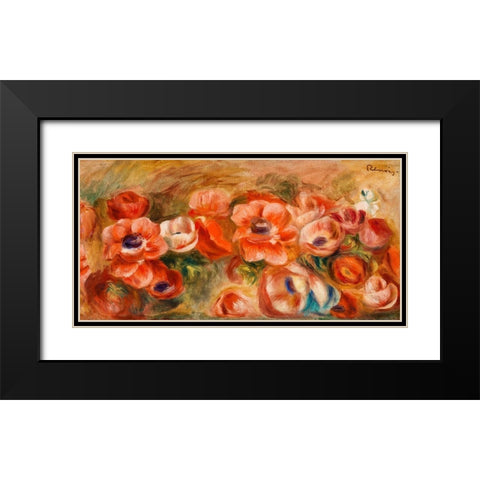 Anemones 1912 Black Modern Wood Framed Art Print with Double Matting by Renoir, Pierre-Auguste