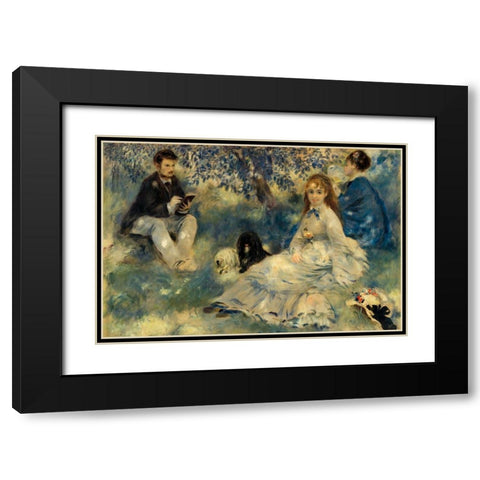 Henriot Family 1875 Black Modern Wood Framed Art Print with Double Matting by Renoir, Pierre-Auguste