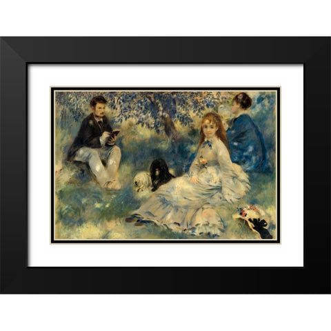Henriot Family 1875 Black Modern Wood Framed Art Print with Double Matting by Renoir, Pierre-Auguste