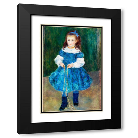 Girl with a Jump Rope 1876 Black Modern Wood Framed Art Print with Double Matting by Renoir, Pierre-Auguste