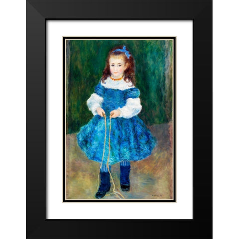 Girl with a Jump Rope 1876 Black Modern Wood Framed Art Print with Double Matting by Renoir, Pierre-Auguste