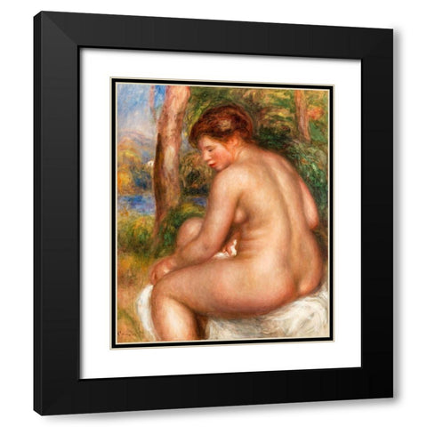 Bather in Three-Quarter View 1911 Black Modern Wood Framed Art Print with Double Matting by Renoir, Pierre-Auguste