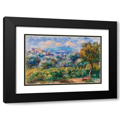 Landscape 1917 Black Modern Wood Framed Art Print with Double Matting by Renoir, Pierre-Auguste