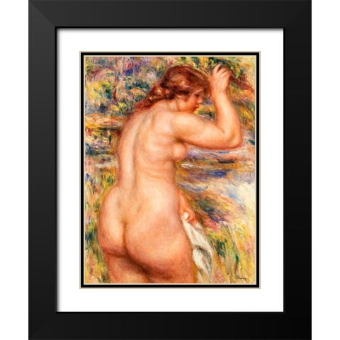 Nude in a Landscape 1917 Black Modern Wood Framed Art Print with Double Matting by Renoir, Pierre-Auguste