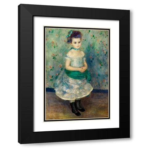 Portrait of Jeanne Durand-Ruel 1876 Black Modern Wood Framed Art Print with Double Matting by Renoir, Pierre-Auguste