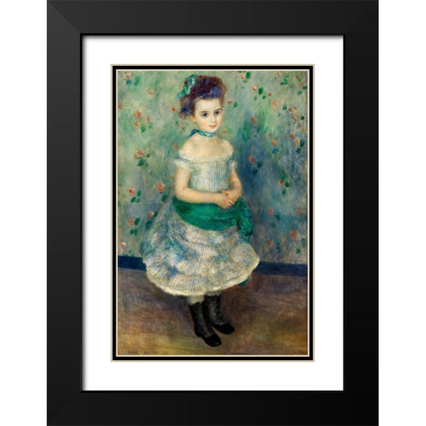 Portrait of Jeanne Durand-Ruel 1876 Black Modern Wood Framed Art Print with Double Matting by Renoir, Pierre-Auguste